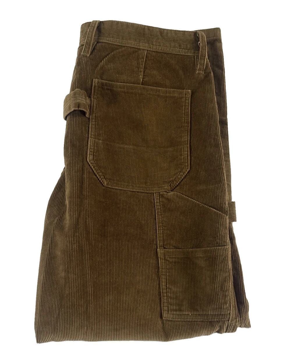 Wallace & Barnes J. Crew Brown Corduroy Carpenter Pants 33x30 Fits 34x29